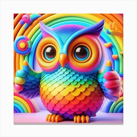 Rainbow Owl 1 Canvas Print