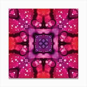 Pink Watercolor Flower Pattern Made Of Spots 1 Canvas Print