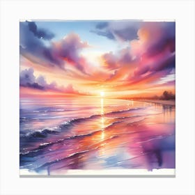 Sunset On The Beach 16 Canvas Print