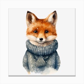 Fox In A Sweater Canvas Print