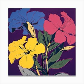 Periwinkle Pop Art Illustration Square Canvas Print