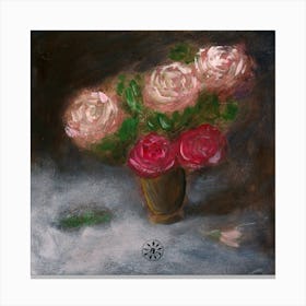 Roses In A Vase 1 Canvas Print