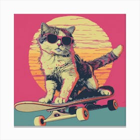 Skateboard Cat 9 Canvas Print