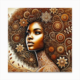 Afro - Haired Woman Canvas Print