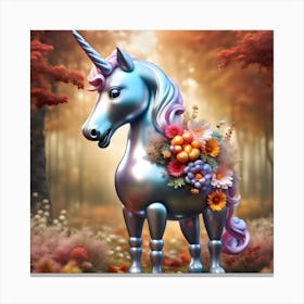 Unicorn In The Forest Canvas Print