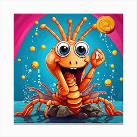 Crab With Coins Canvas Print