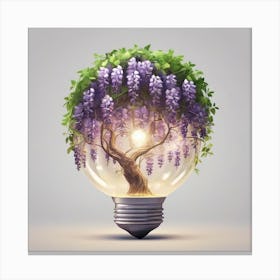 Wisteria tree inside of Bulb light Canvas Print
