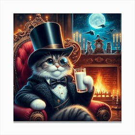 Cat In A Top Hat Canvas Print