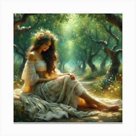 Girl In An Orchard1 Canvas Print