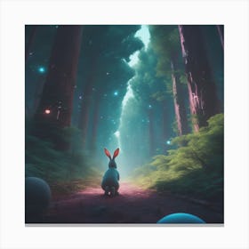 Rabbit In The Forest 77 Canvas Print