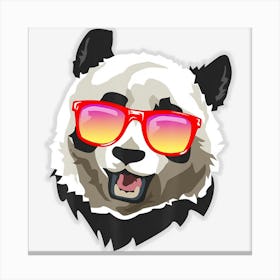 Panda Sunglasses Cute Panda Bear Sunglasses Canvas Print