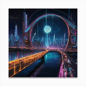 Default Envision A Luminous Ethereal Bridge Arcing Over A Sere 2 Canvas Print