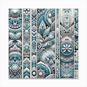 Blue And White Abstract Pattern Canvas Print