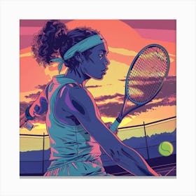 A Tennis Tournament Lofi Illustration 1718671258 4 Canvas Print