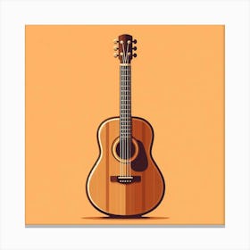 Guitar On A Yellow Background 1 Canvas Print