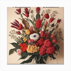 Australian Flower Bouquet With Prote 1 Canvas Print