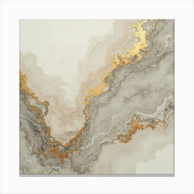 Greige And Gold Trails Canvas Print