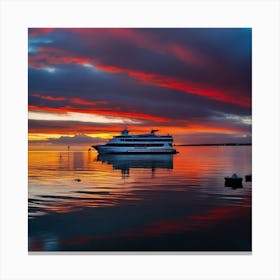 Sunset At Sea 5 Canvas Print