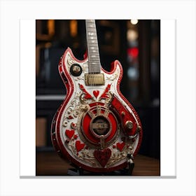 Heartstrings Monarchy Queen Of Hearts Guitar Elegance (2) Canvas Print