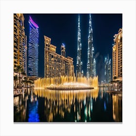 Dubai At Night 1 Canvas Print