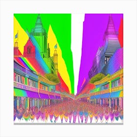 Rainbow City 2 Canvas Print