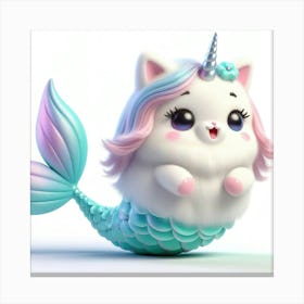 Mermaid Caticorn 7 Canvas Print