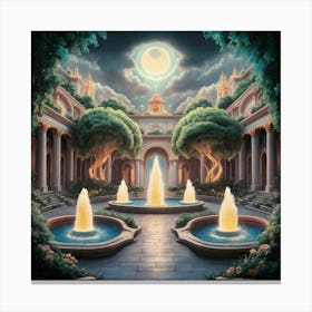 Fountain Of The Moon 3 Canvas Print