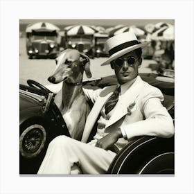 Man And His Dog Canvas Print