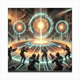 A Depiction Of Riftbreakers Deploying Emp Like Pul Canvas Print