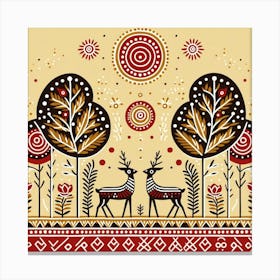 Deer In The Forest Canvas Print