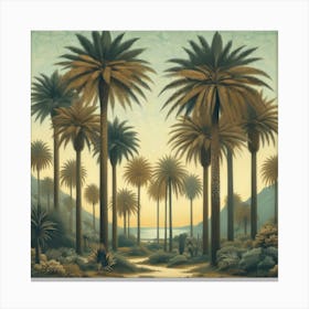 Palm Trees At Sunset Canvas Print