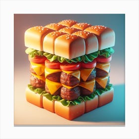 Burger Cube Canvas Print