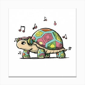 Turtle With Music Notes Canvas Print