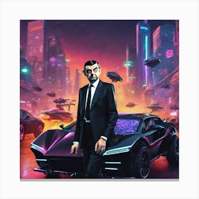 Futuristic Man In Suit Canvas Print