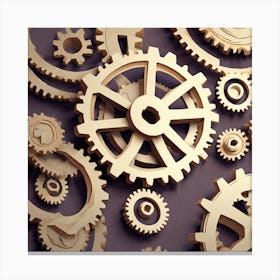 Wooden Gears Canvas Print