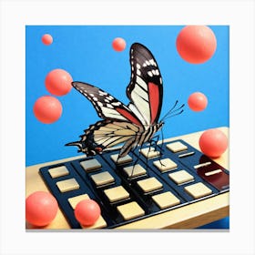 Butterfly On A Piano Canvas Print