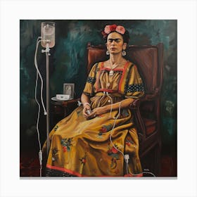 Frida Kahlo and the IV Drip Canvas Print