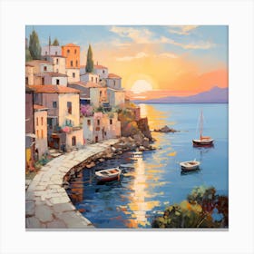 Idyllic Gardens in Colorful Serenity Canvas Print