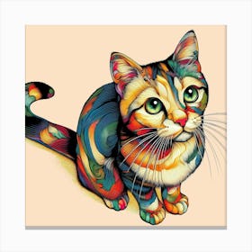 Feline Cat Creative Artwork Illustration 45 Canvas Print