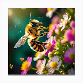 Bee of flower Canvas Print