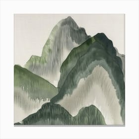 Japanese Watercolour Of Mount Kita 3 Canvas Print