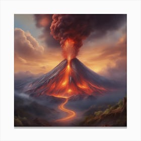 Erupting Volcano Canvas Print