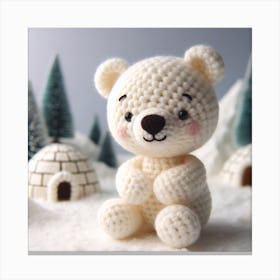 Amigurumi, polar bear 3 Canvas Print