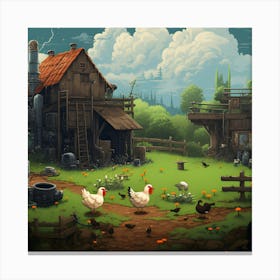 Farm In The Countryside Canvas Print