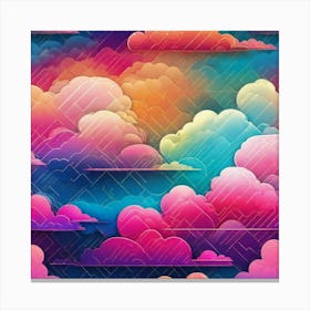 Colorful rainbow clouds Canvas Print