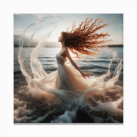 Woman In The Water 1 Canvas Print