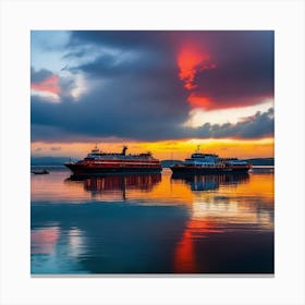 Sunset At The Harbour 2 Canvas Print