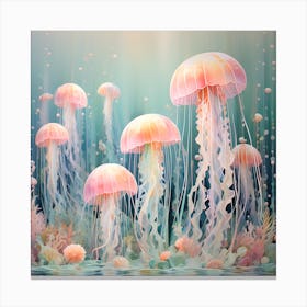 Shoal of jellyfish 10 Canvas Print