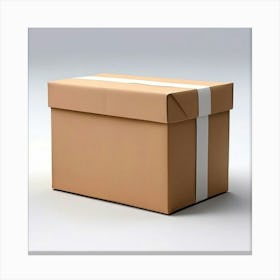 Mock Up Blank Box Parcel Cardboard Customizable Template Unprinted Clean Simple Minimalis (4) Canvas Print