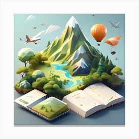 3d Illustration Of A Book Canvas Print